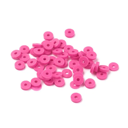 Fuchsia 4mm clay crafting beads