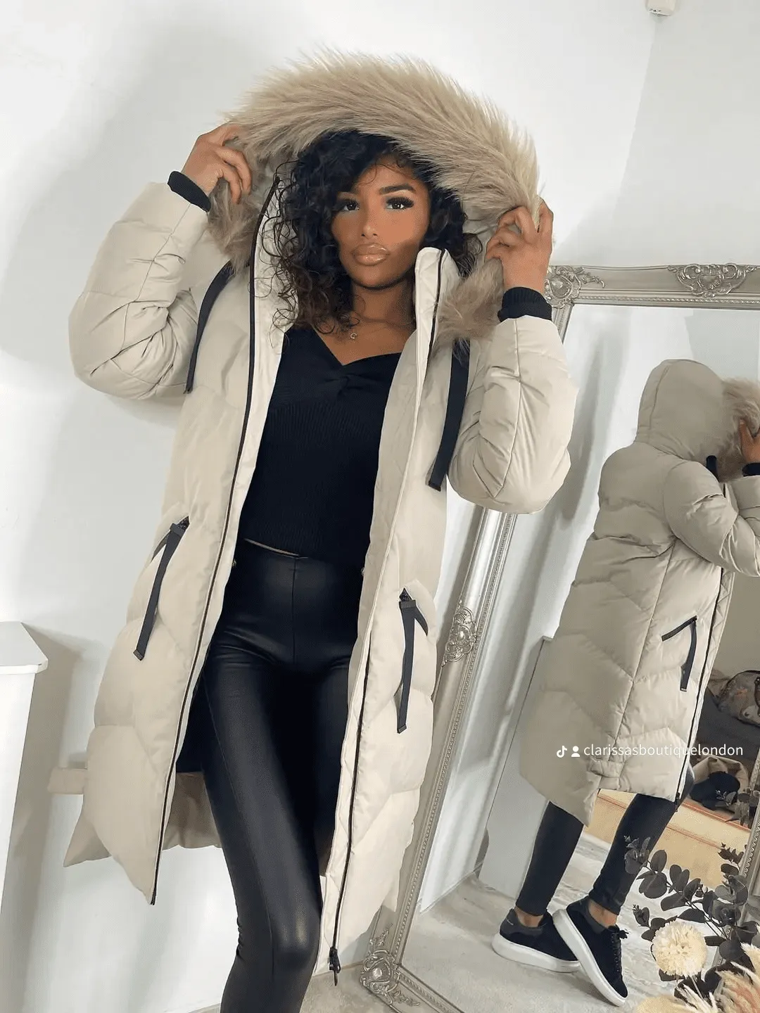 fur hooded padded Vixen coats at regular price