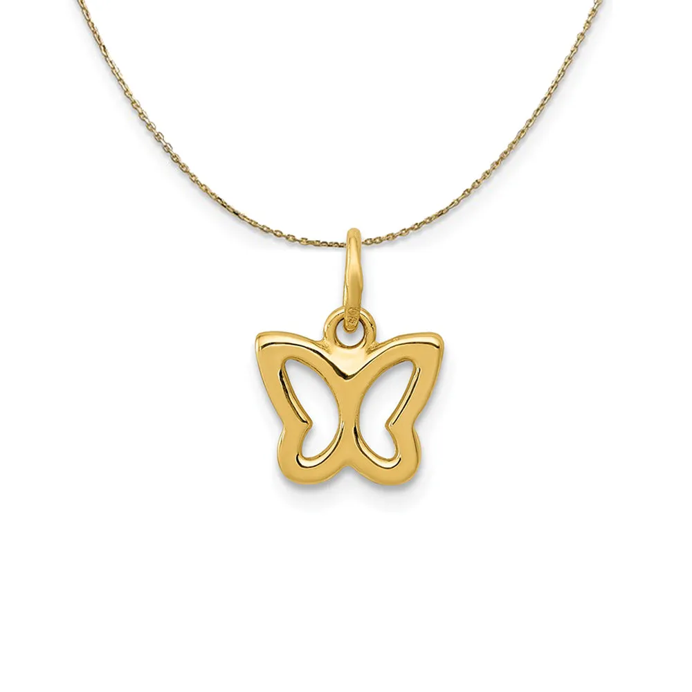 Yellow Gold Tiny Butterfly Necklace