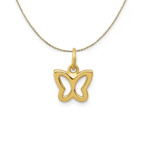 Yellow Gold Tiny Butterfly Necklace