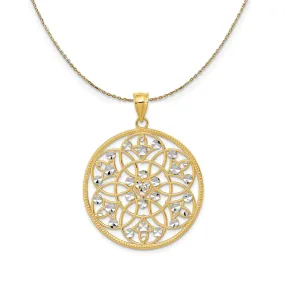 Yellow Gold Rhodium Filigree Necklace