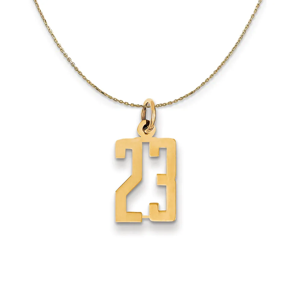 Yellow Gold Alumni Small Number 23 Necklace