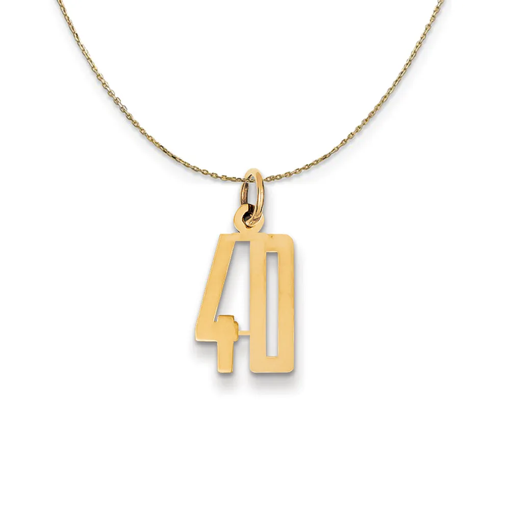 Yellow Gold Alumni Small Number 40 Necklace