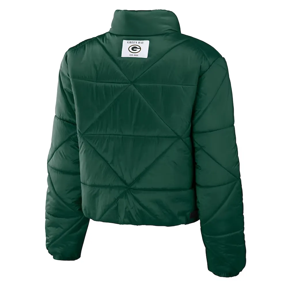 Cropped Puffer Jacket for Women supporting Green Bay Packers