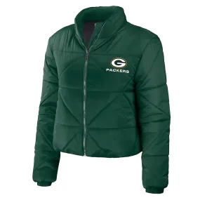 Cropped Puffer Jacket for Women supporting Green Bay Packers