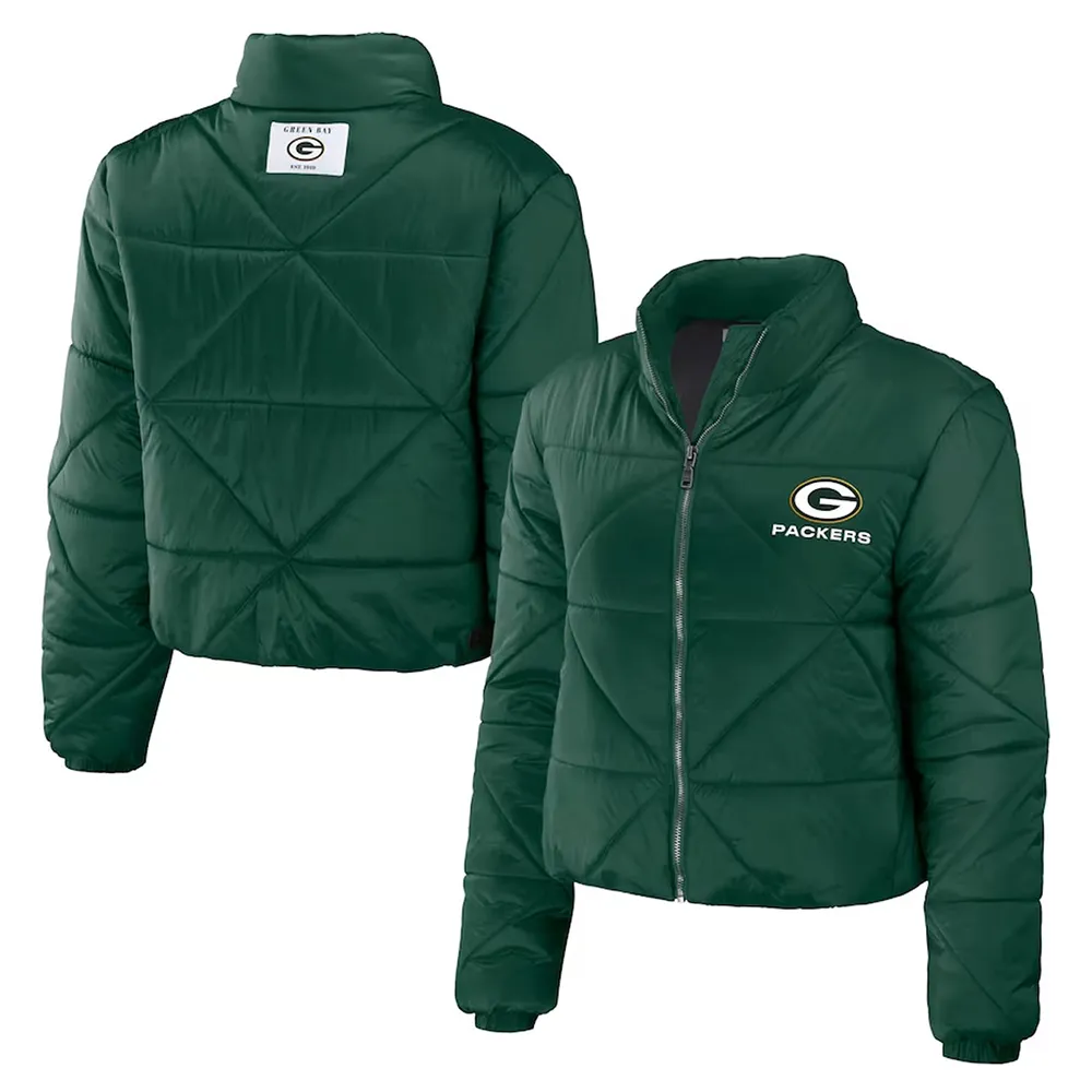 Cropped Puffer Jacket for Women supporting Green Bay Packers