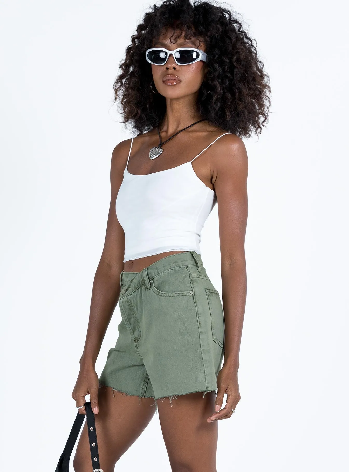 Green Denim Shorts Xena