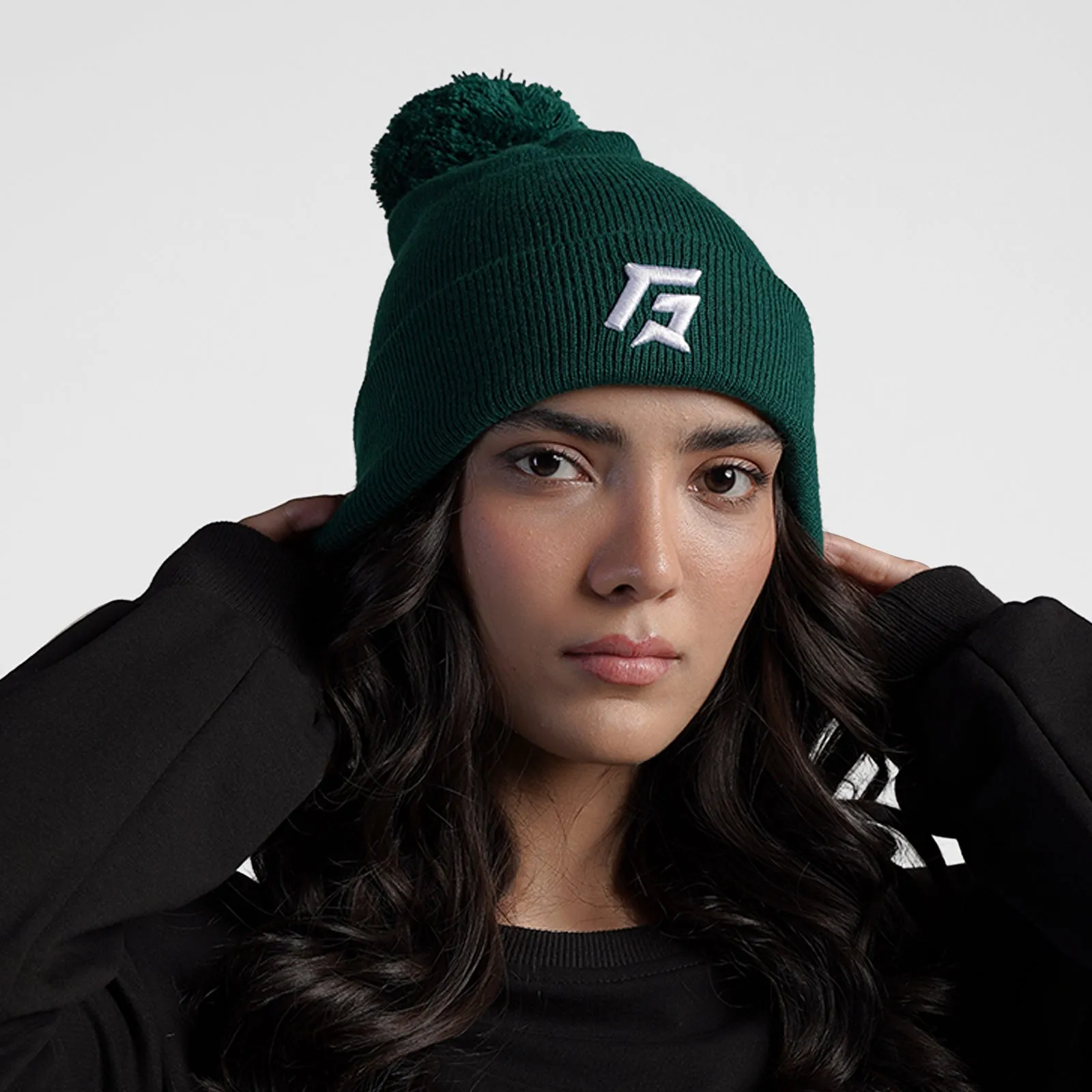 Green Pom Beanie