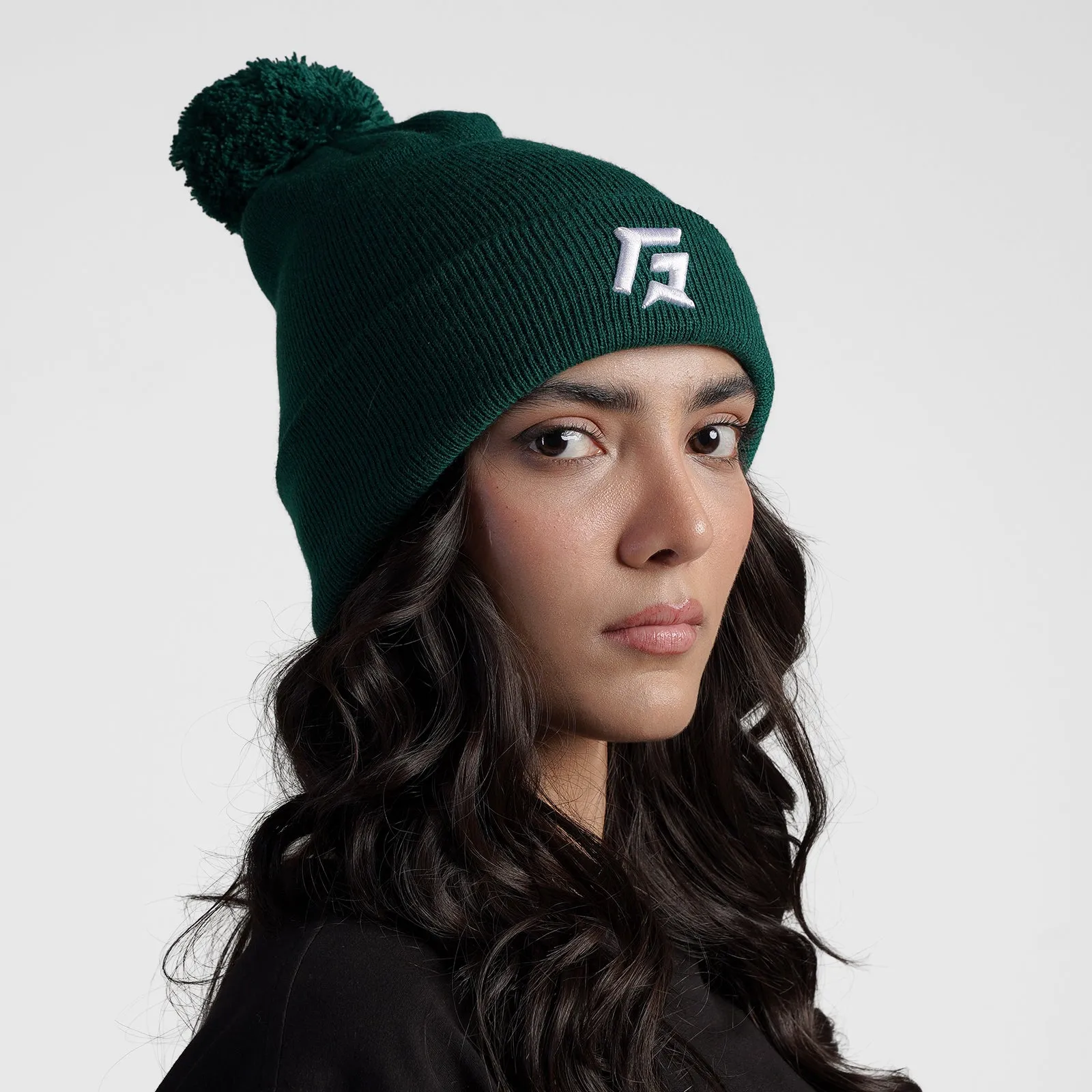 Green Pom Beanie