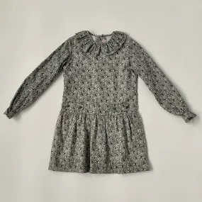 Grey Floral Dress With Frill Collar: La Coqueta 5 Years