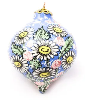 Ceramic Tear Drop Ornament with Daisy Chain Pattern