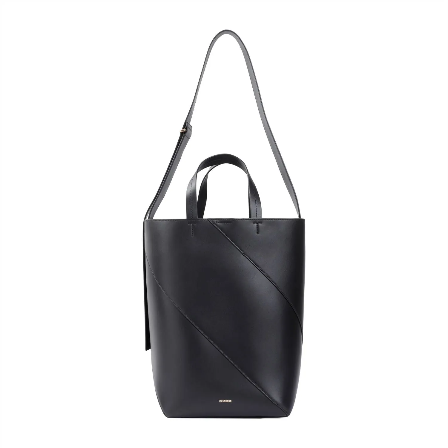 JIL SANDER Black Nappa Leather Tote Handbag Women SS24 Collection