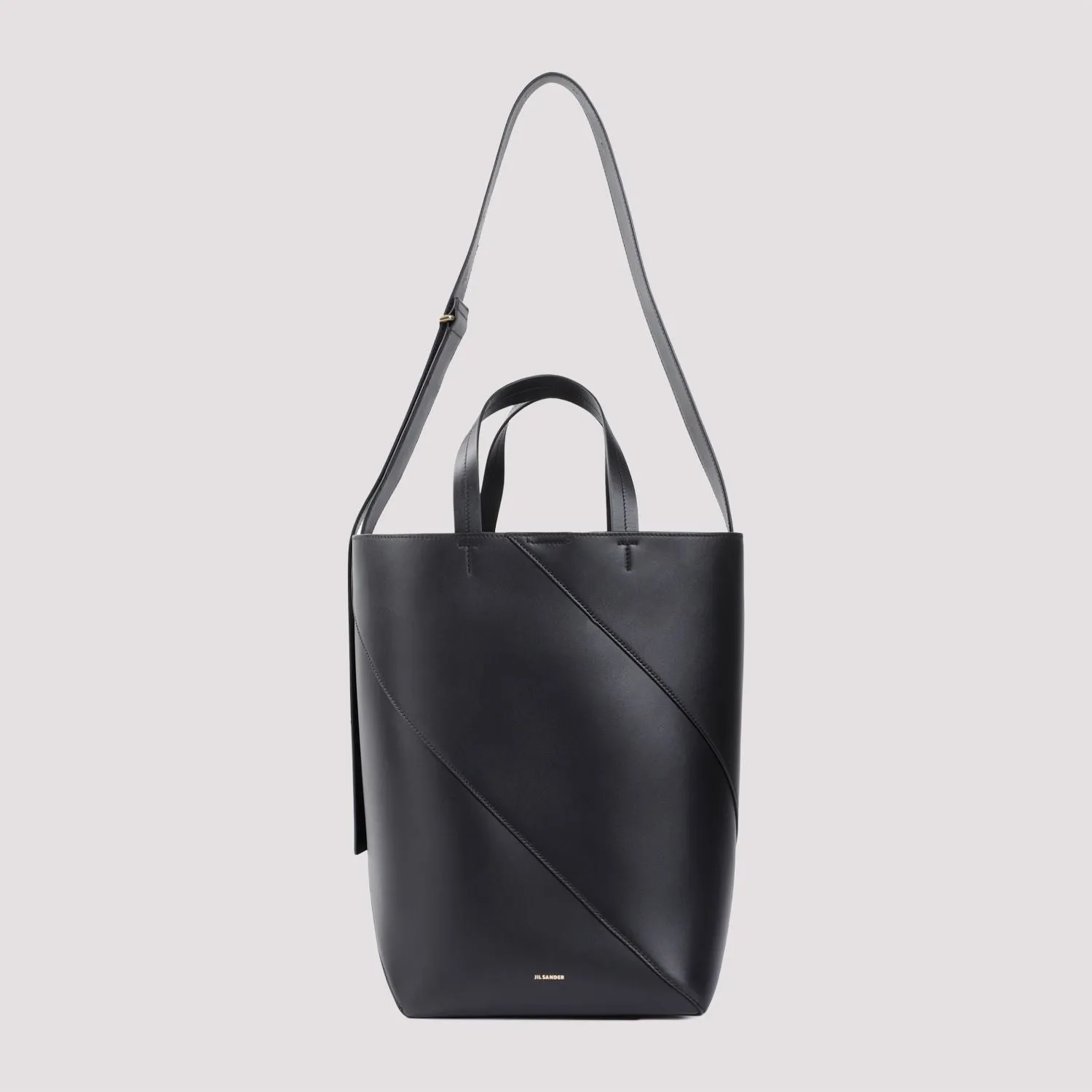 JIL SANDER Black Nappa Leather Tote Handbag Women SS24 Collection