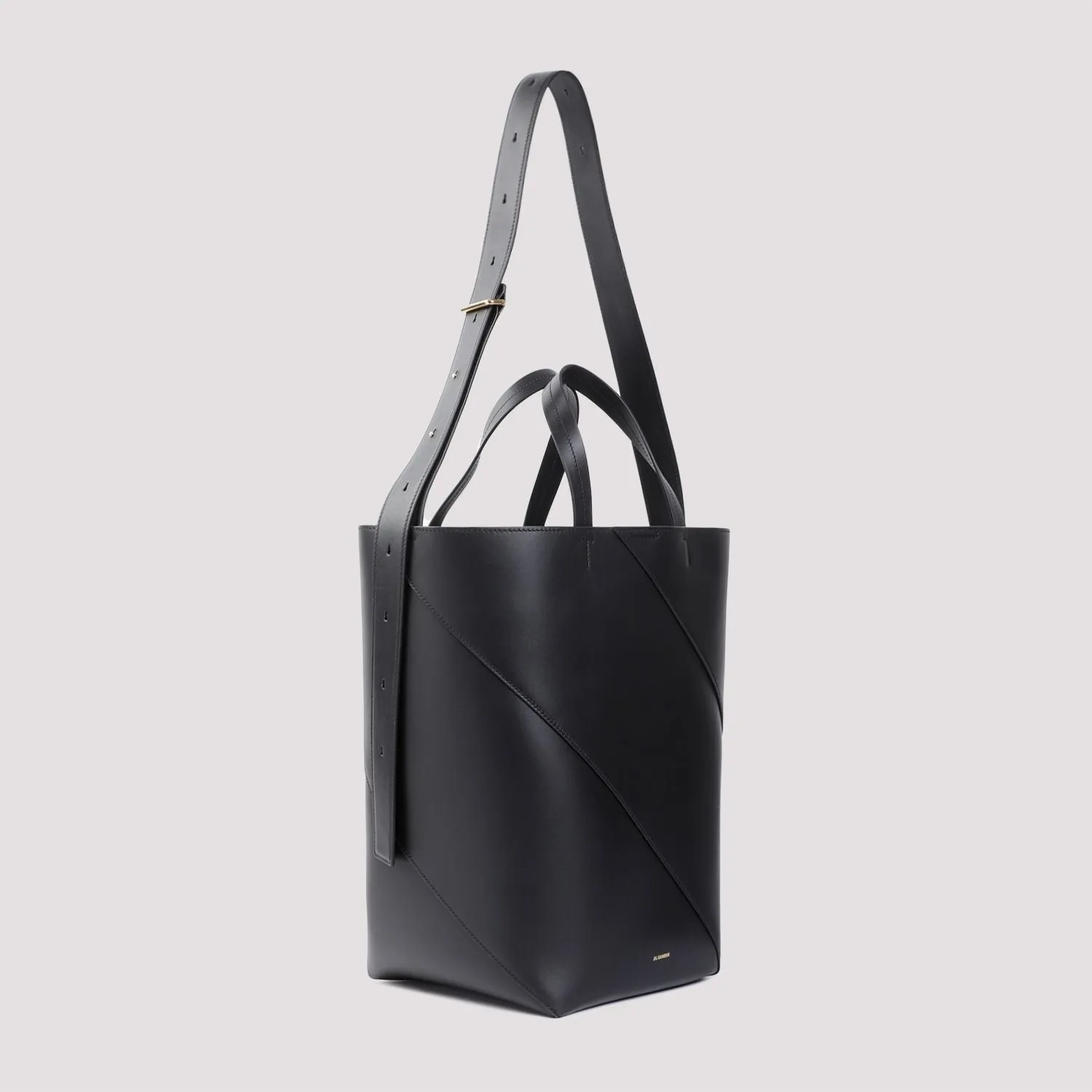 JIL SANDER Black Nappa Leather Tote Handbag Women SS24 Collection