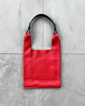 Red Leather Tote Bag by Jil Sander