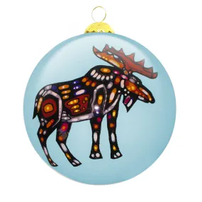 Moose Glass Ornament by John Rombough