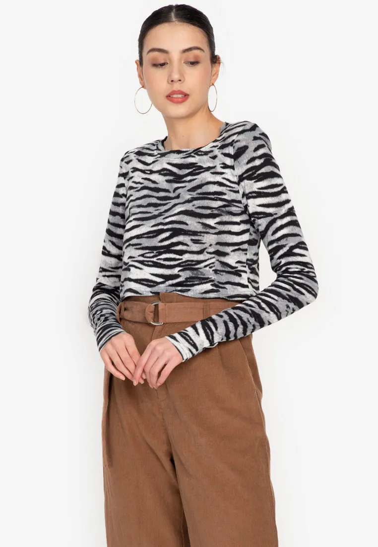 Animal Print Padded Crop Top by PEGU