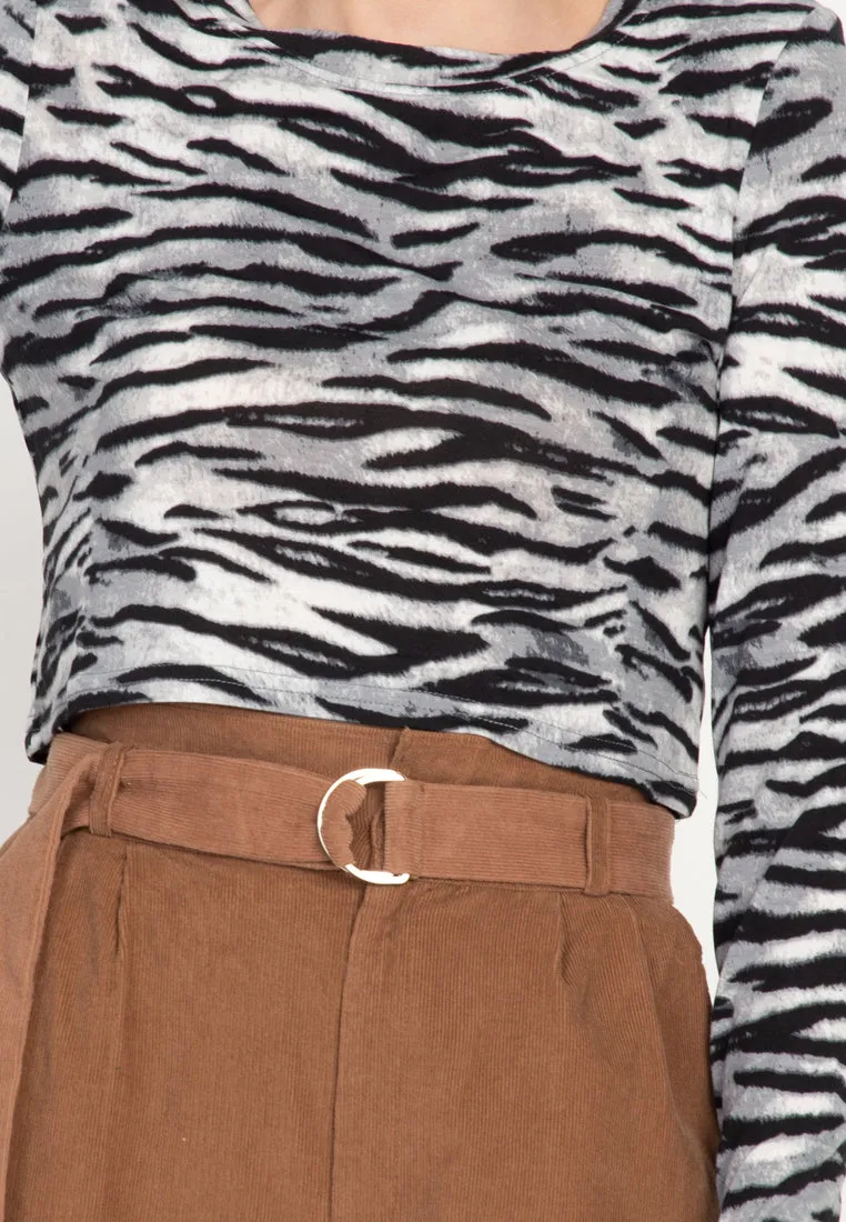 Animal Print Padded Crop Top by PEGU