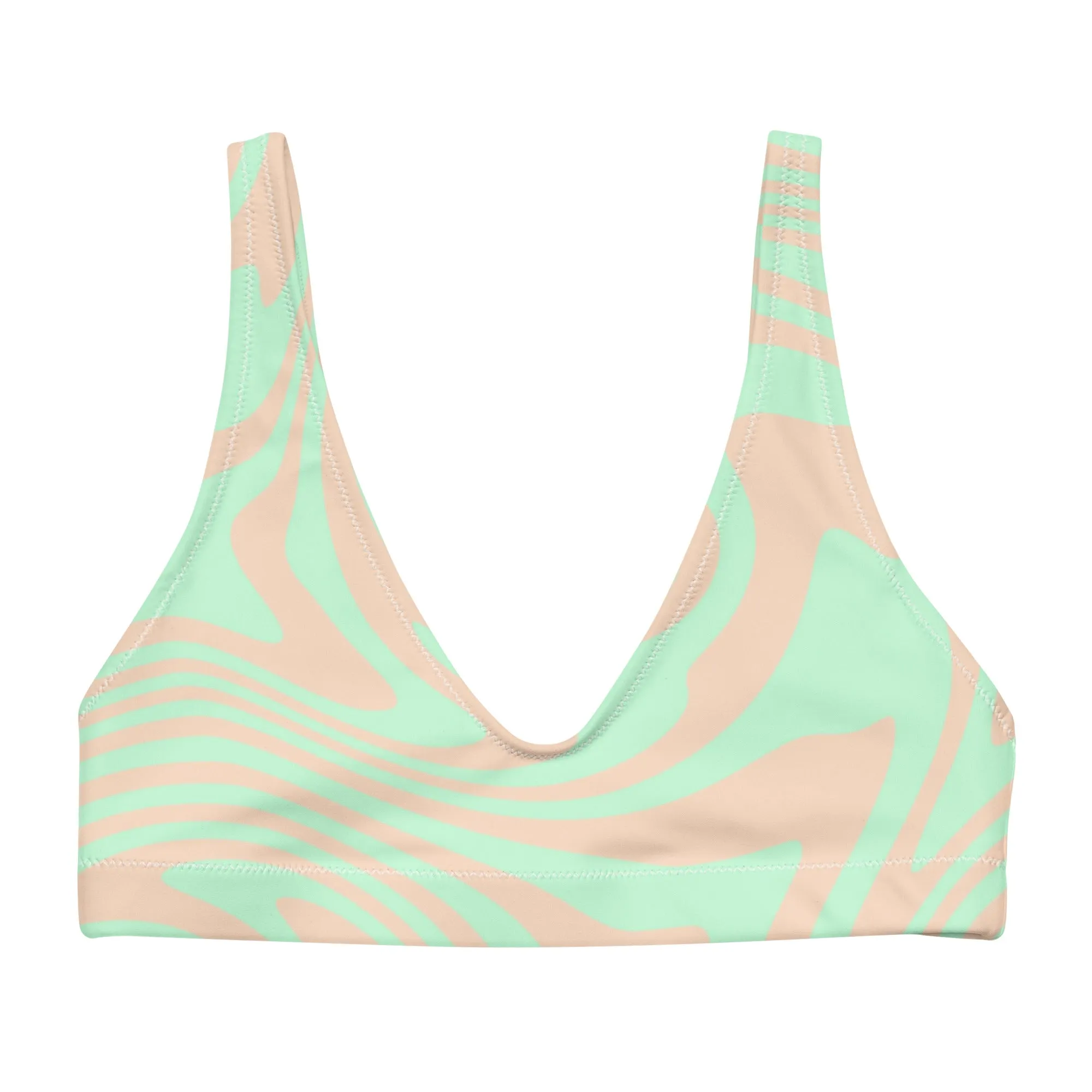 LIME SWIRL ECO Bella Padded Bikini Top