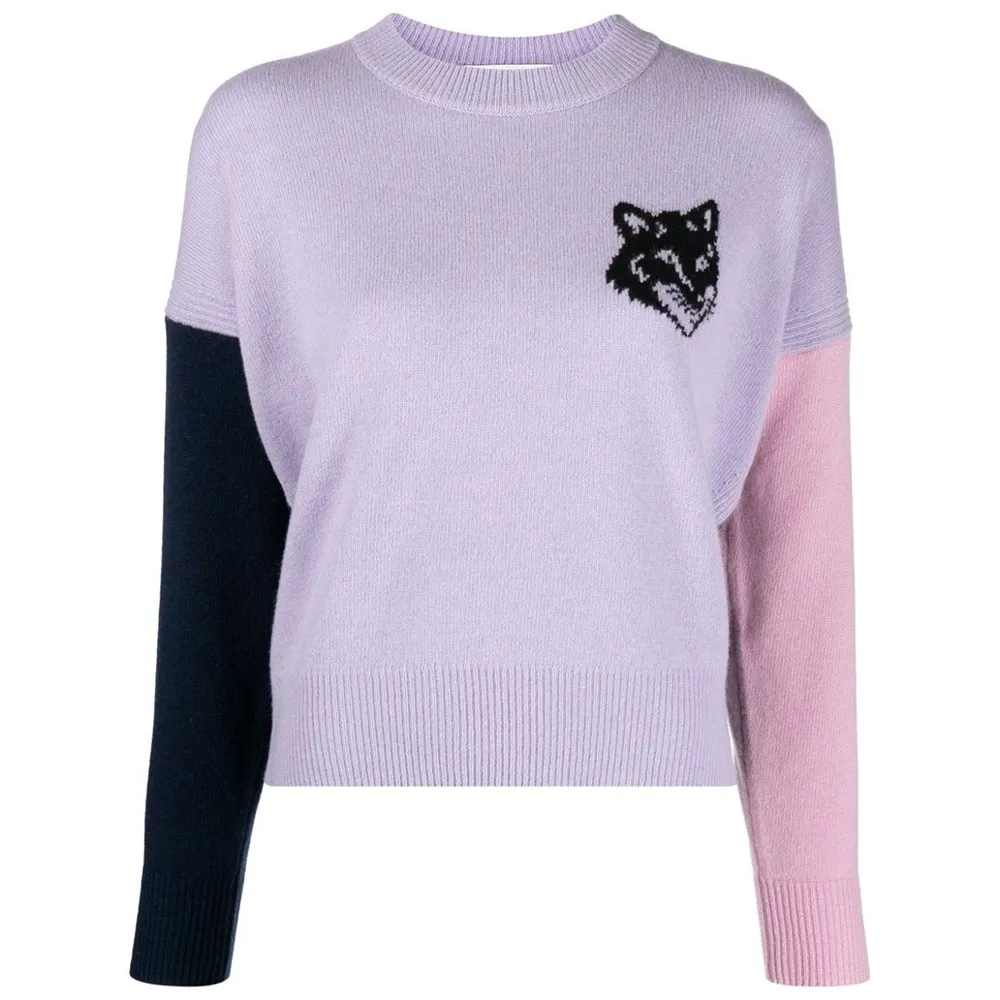 MAISON KITSUNE Crew Neck Wool Long Sleeves V-neck & Crew neck