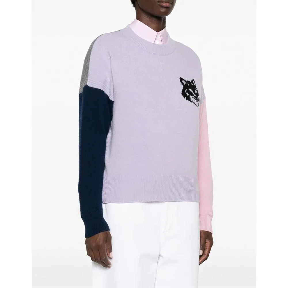 MAISON KITSUNE Crew Neck Wool Long Sleeves V-neck & Crew neck