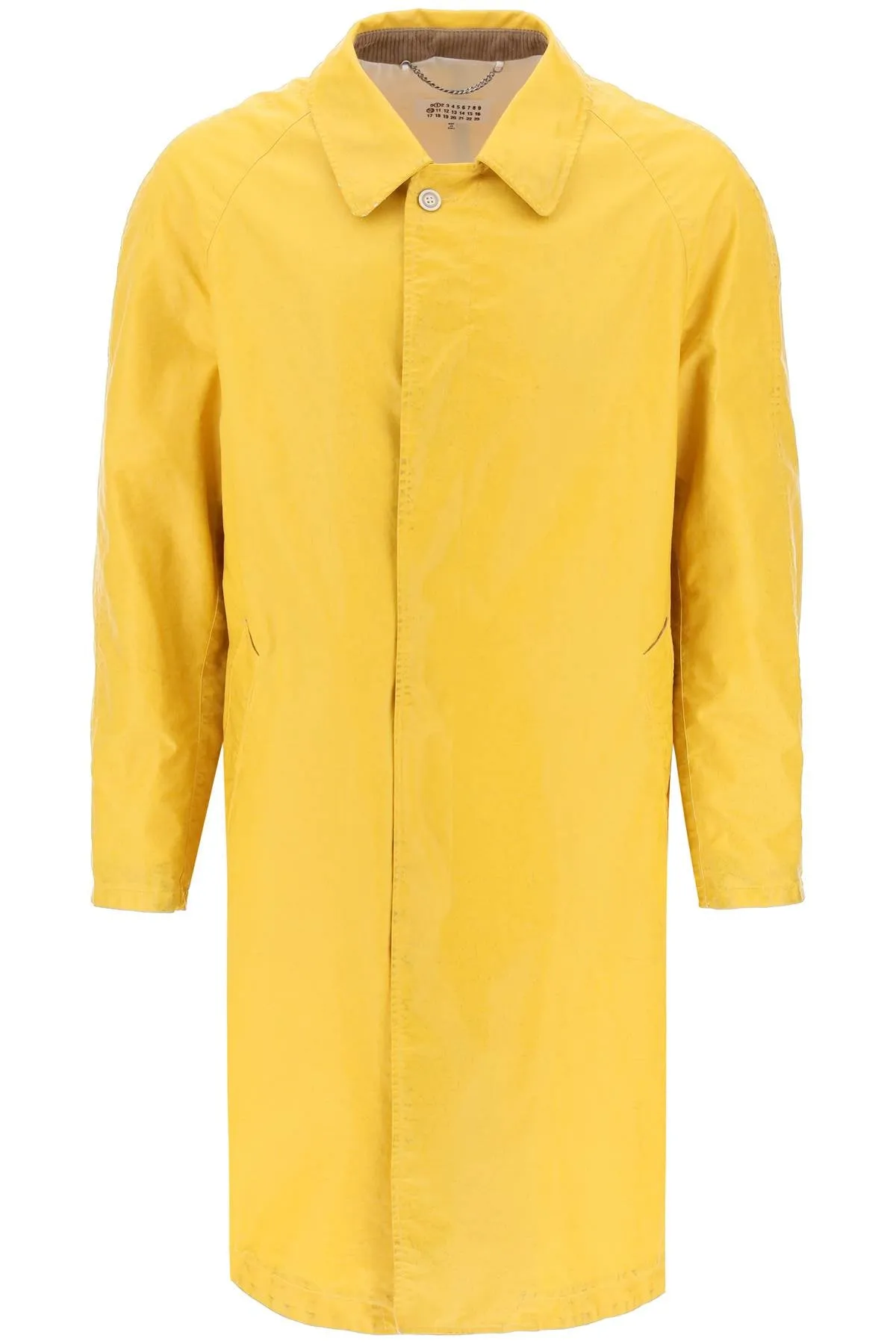 Yellow Maison Margiela Trench Coat Worn-Out Effect Coated Cotton S50AH0130 S48398