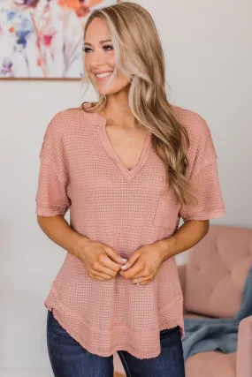 Knit Top in Mauve Color