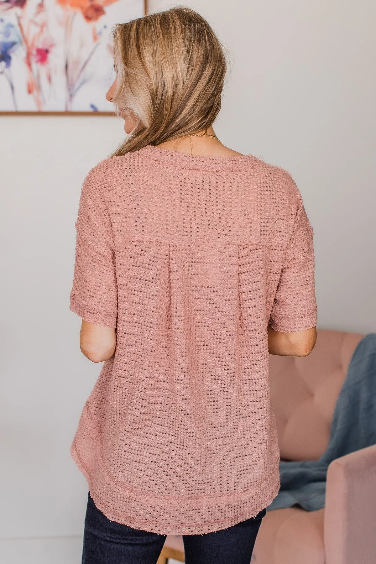 Knit Top in Mauve Color