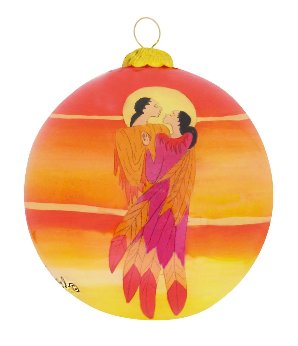 The Embrace Glass Ornament by Maxine Noel