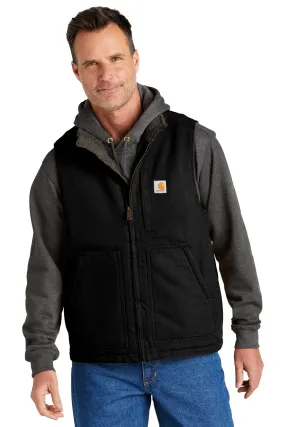 Men's Mock Neck Vest with Sherpa Lining