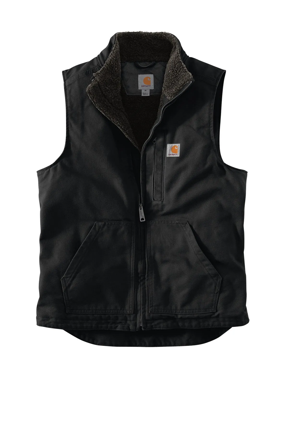 Men's Mock Neck Vest with Sherpa Lining