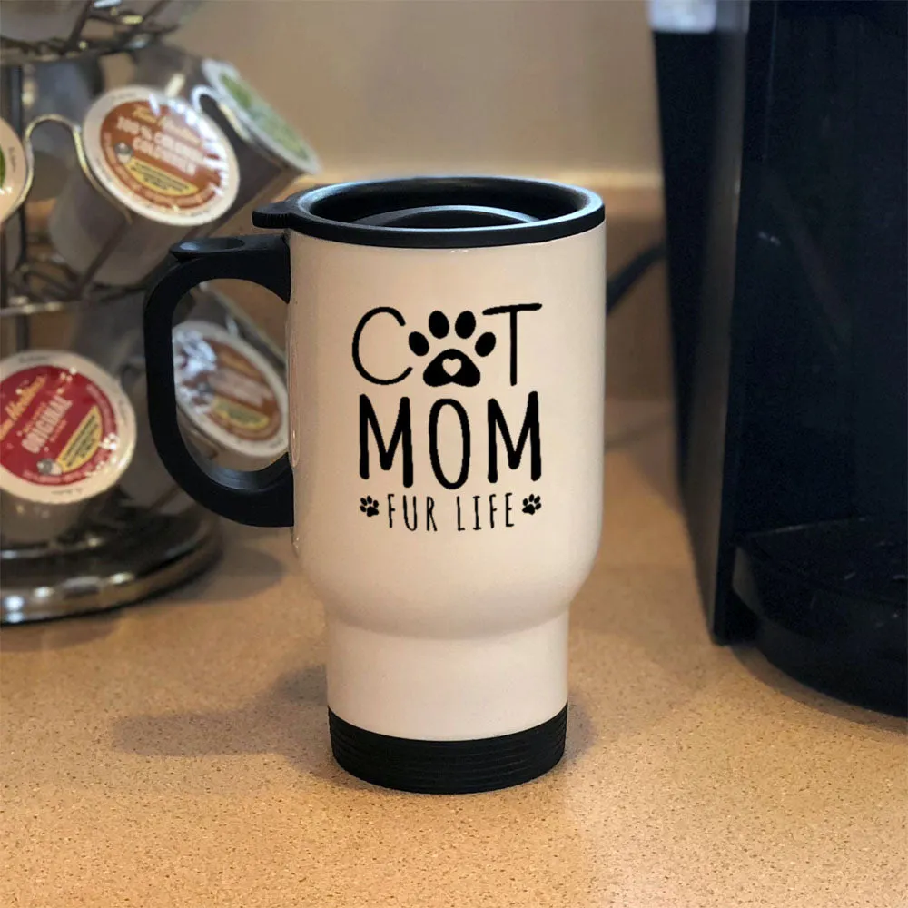 Cat Mom Fur Life Travel Mug