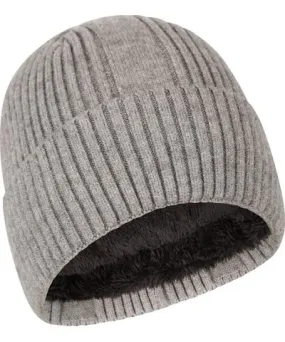 Fur Lined Mens Ribbed Thermal Beanie from Mountain Warehouse