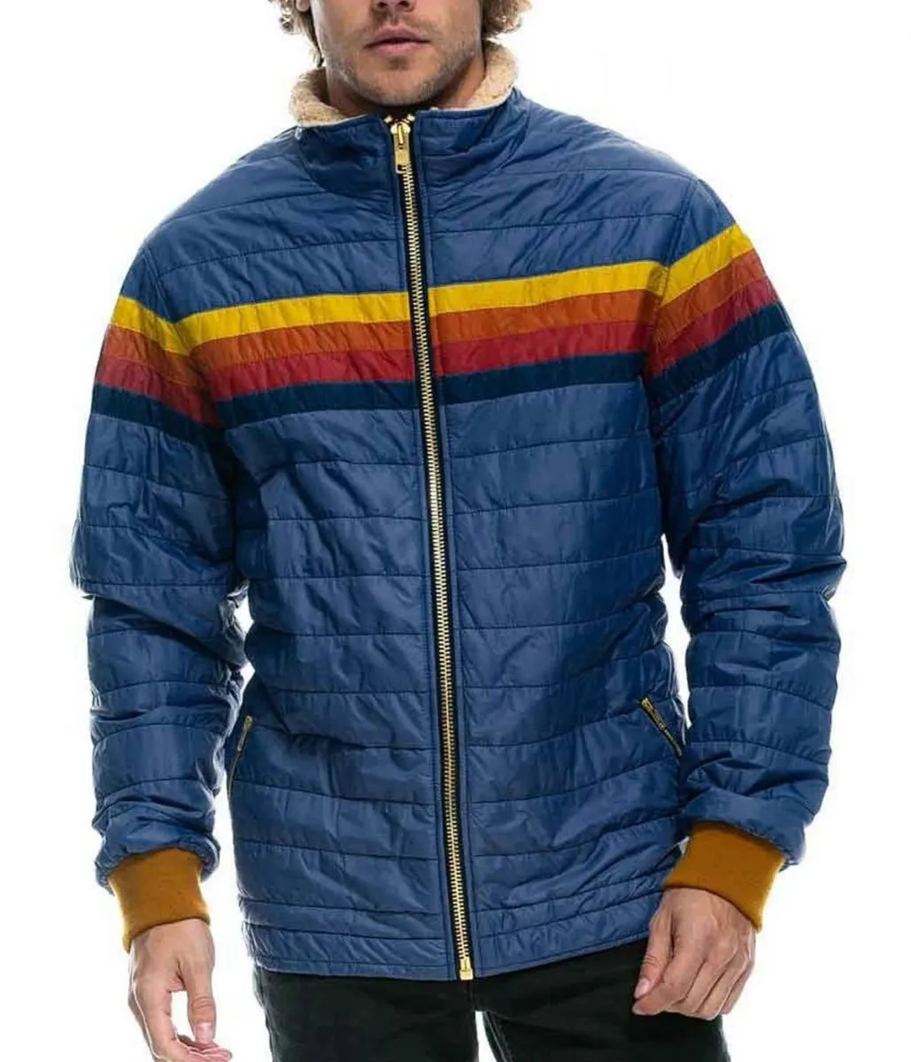 Blue Puffer Jacket worn by Alex Saxon in Nancy Drew