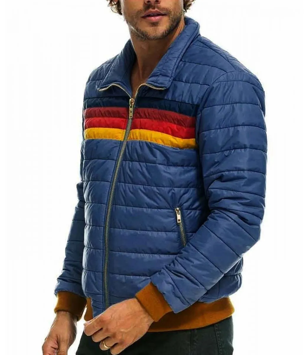 Blue Puffer Jacket worn by Alex Saxon in Nancy Drew