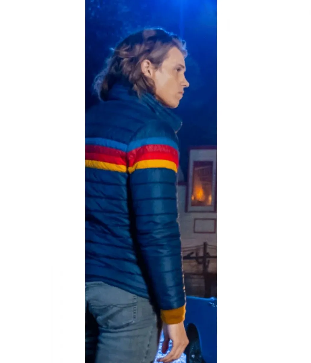 Blue Puffer Jacket worn by Alex Saxon in Nancy Drew