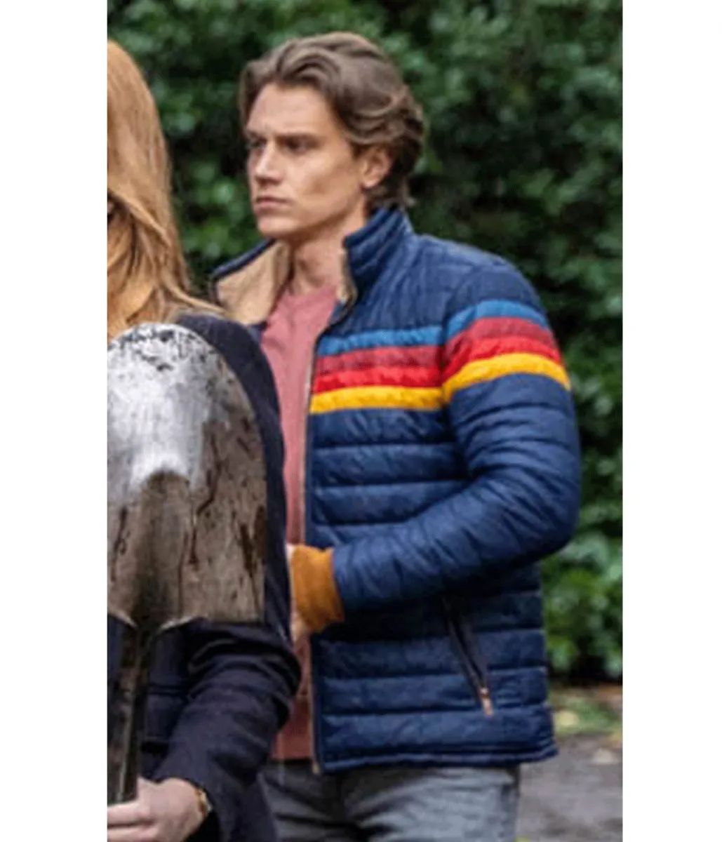 Blue Puffer Jacket worn by Alex Saxon in Nancy Drew