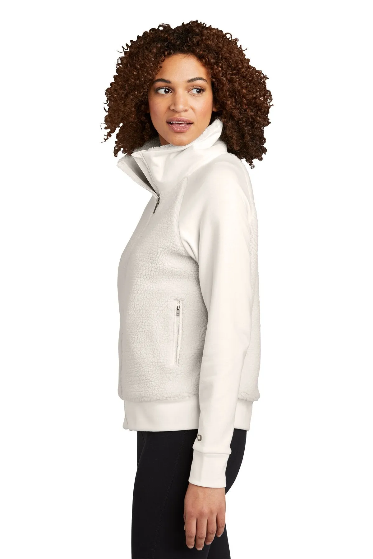 Ladies Luuma Sherpa Full-Zip LOG815 Ivory Snow