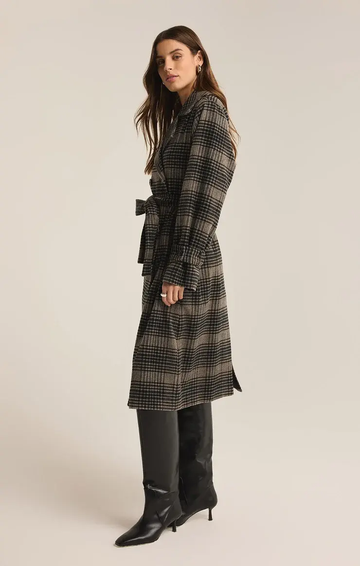 Plaid Trench Coat