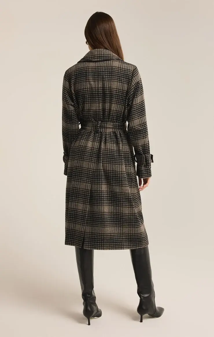 Plaid Trench Coat