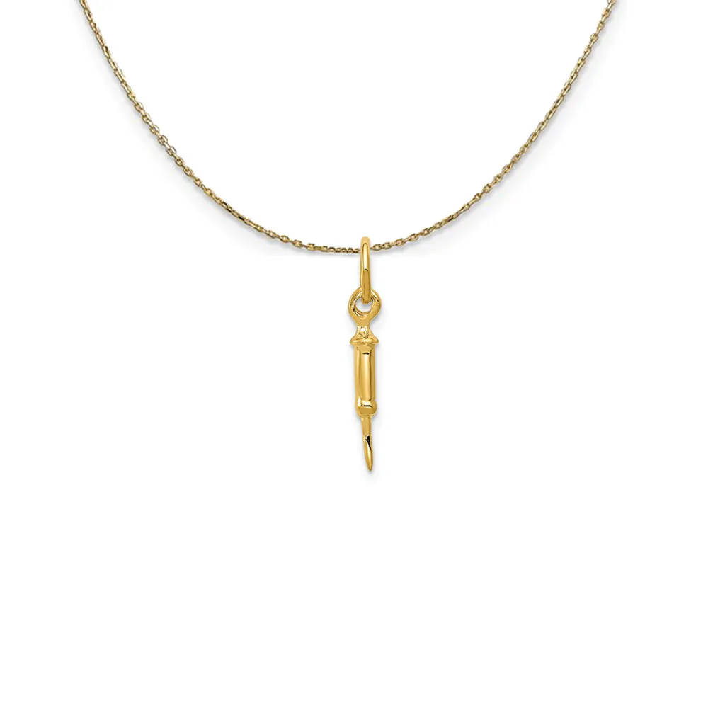 Yellow Gold 3D Medical Syringe Necklace