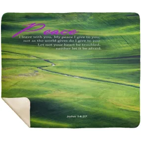 Premium Sherpa Mink Blanket featuring Let Not Your Heart Be Troubled John 14:27