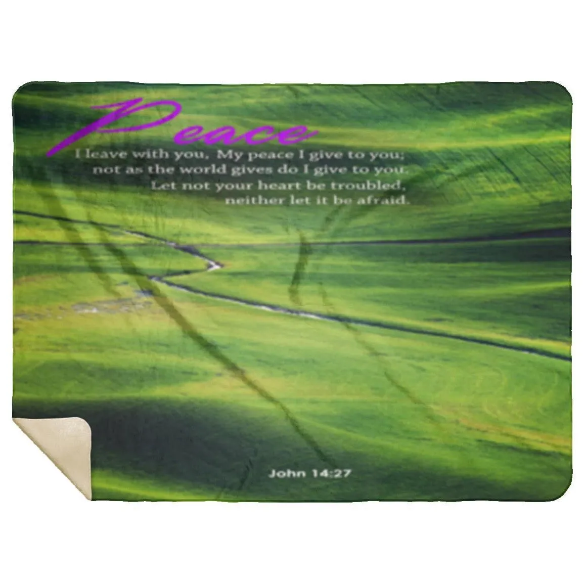 Premium Sherpa Mink Blanket featuring Let Not Your Heart Be Troubled John 14:27