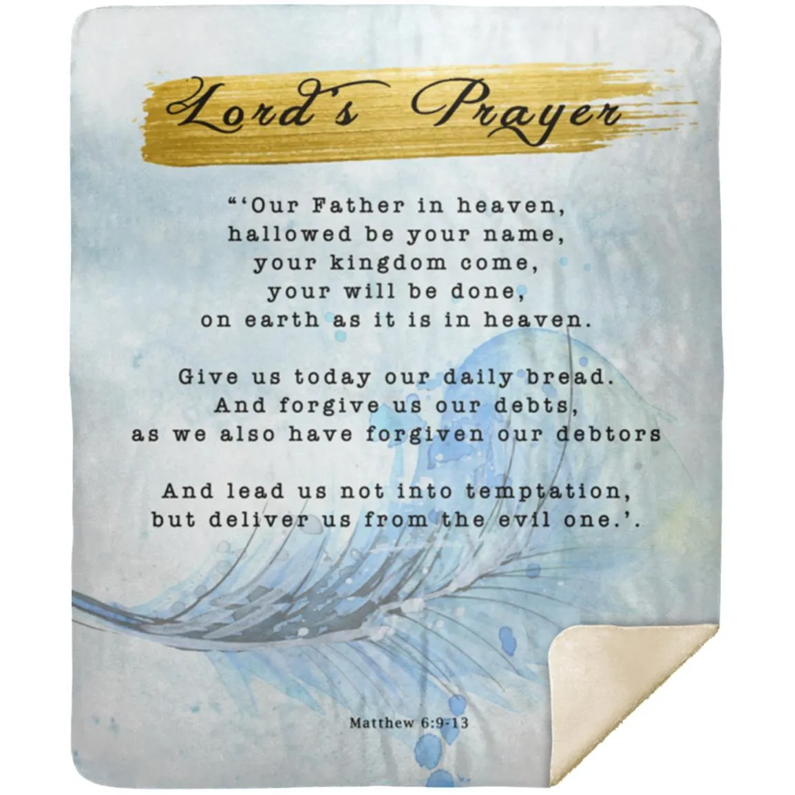 Premium Mink Sherpa Blanket with Lord's Prayer Matthew 6:9-13 Dreamy Design 2