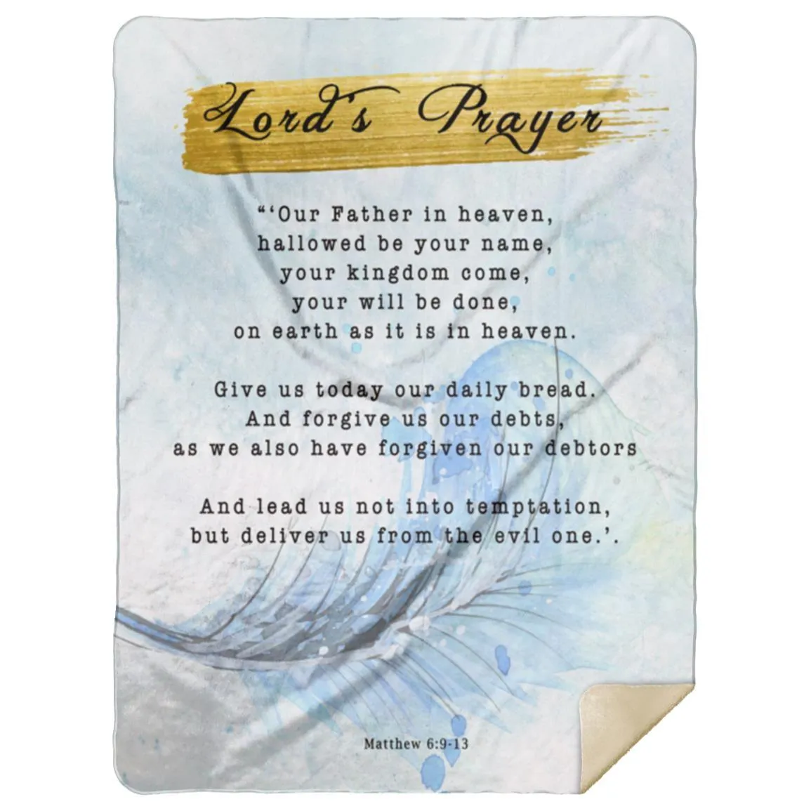 Premium Mink Sherpa Blanket with Lord's Prayer Matthew 6:9-13 Dreamy Design 2