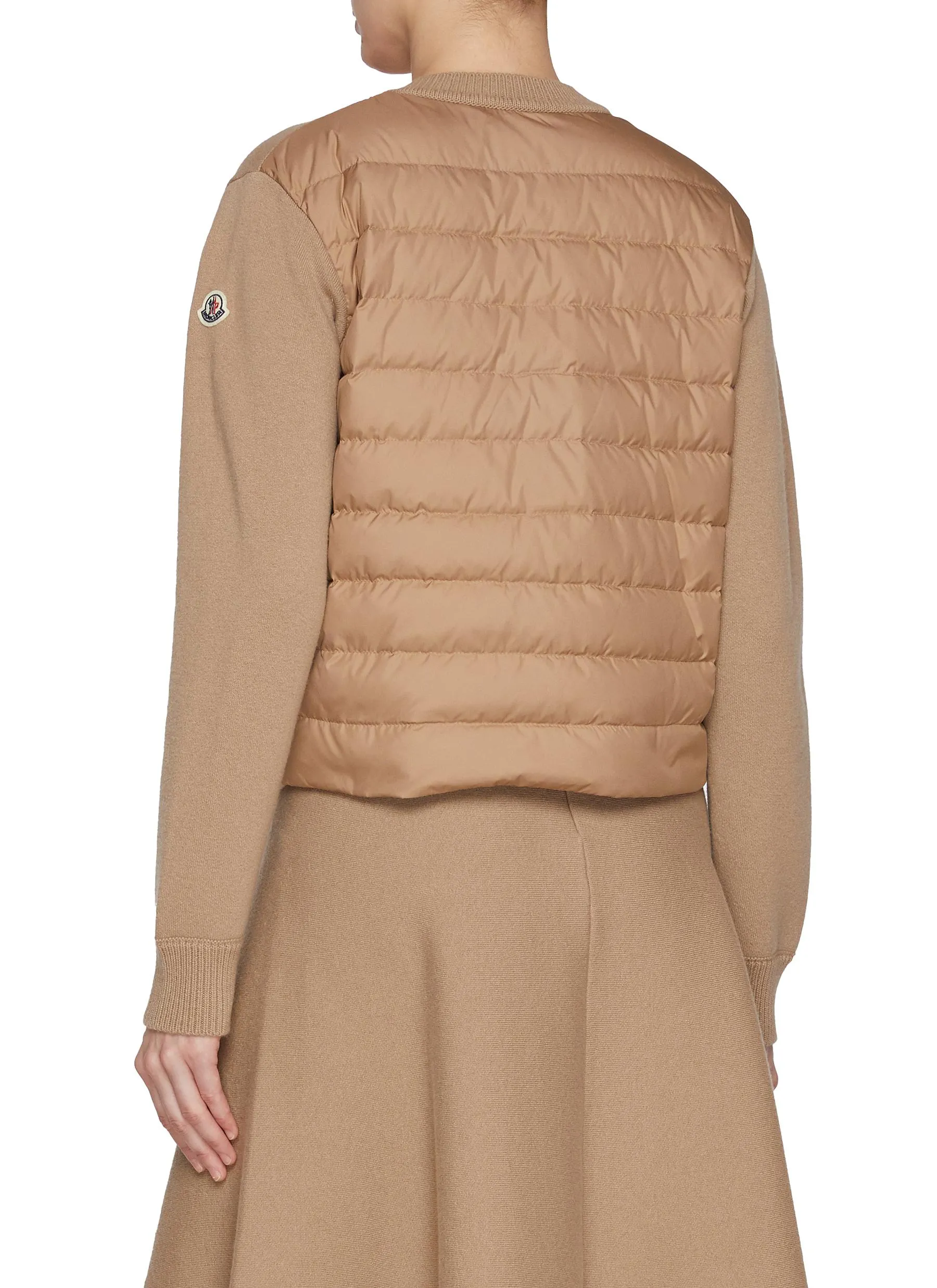 Puffer Back Wool Blend Cardigan by MONCLER