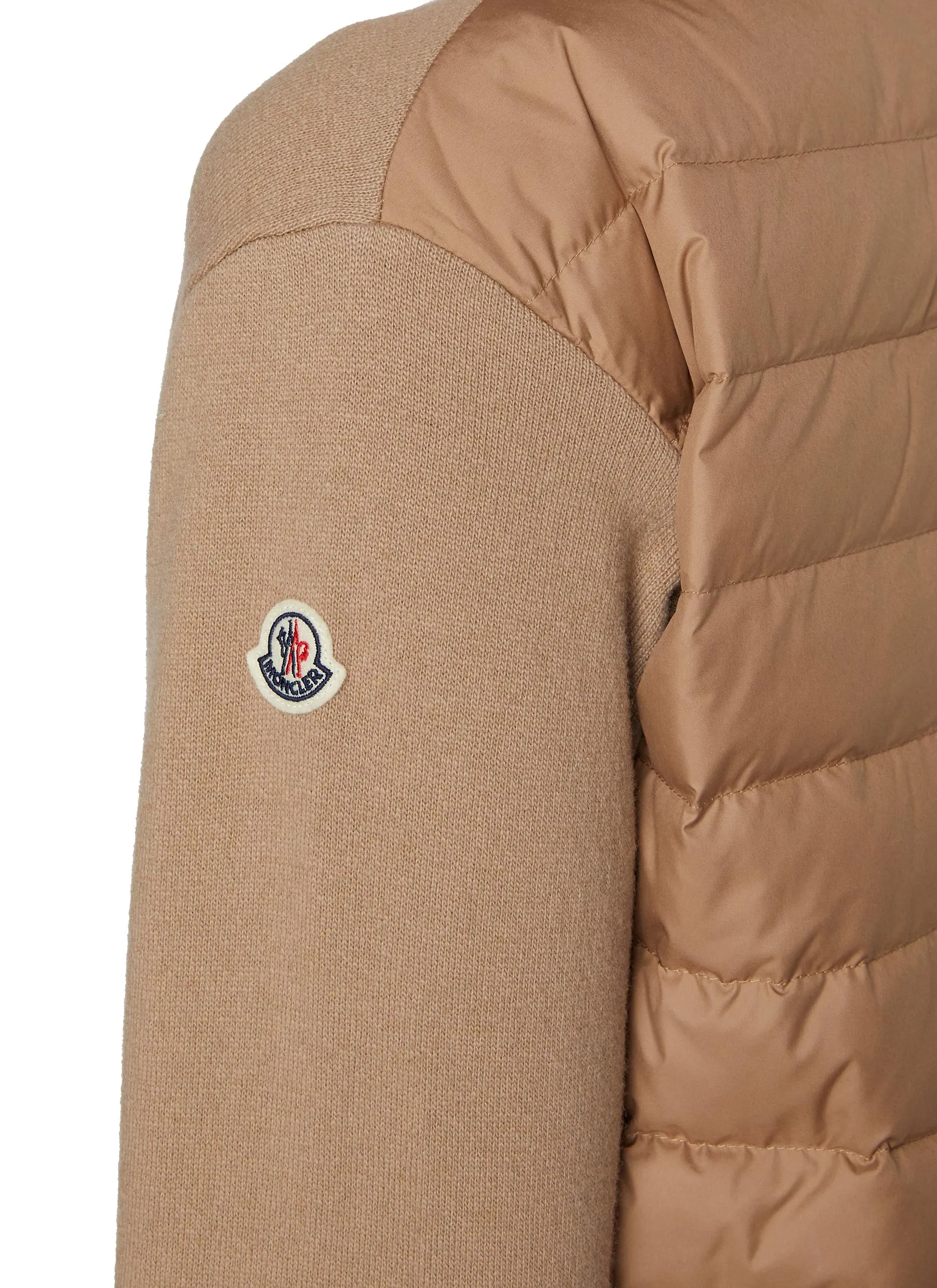 Puffer Back Wool Blend Cardigan by MONCLER