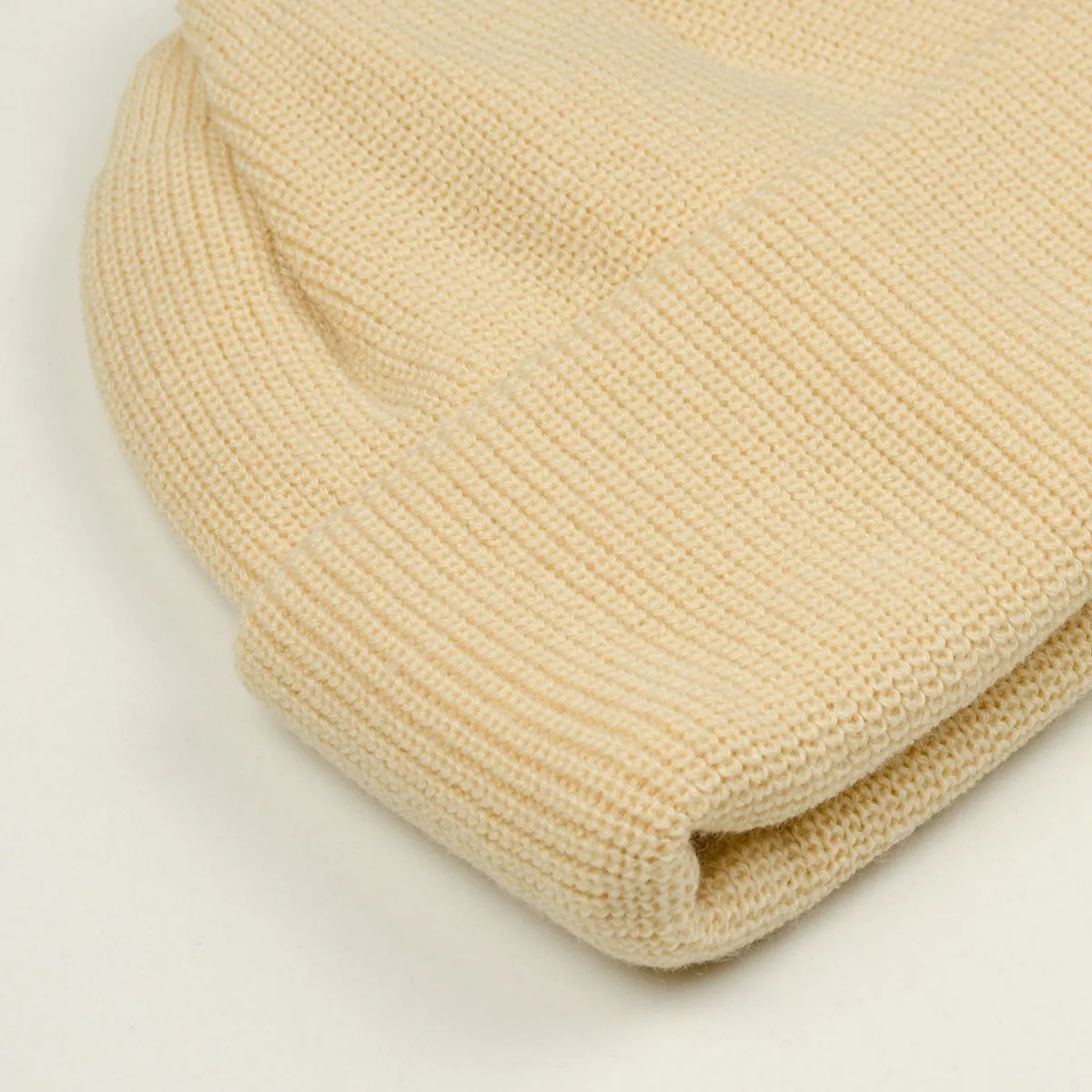 Raw Beige Bulky Watch Cap Beanie