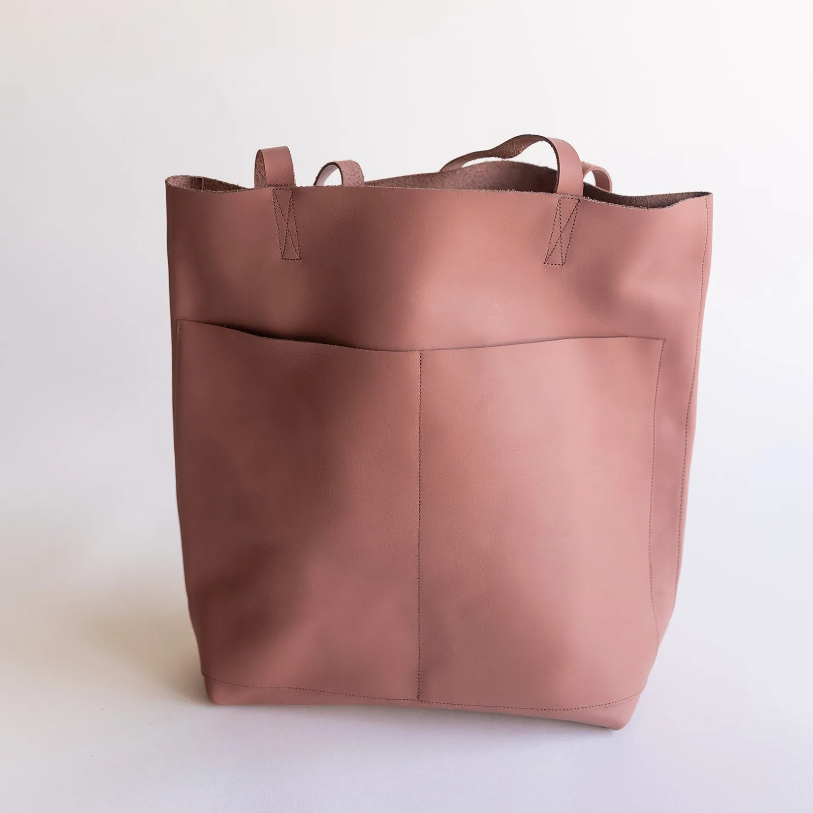 Rosewood Leather Tote Bag