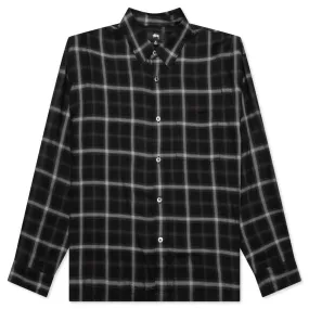 Black Shadow Plaid Rayon Shirt